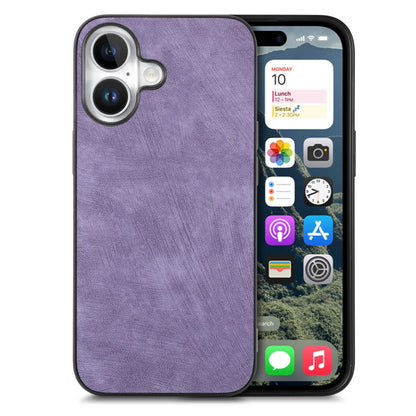 For iPhone 16 Plus Vintage Leather PC Back Cover Phone Case(Purple) - iPhone 16 Plus Cases by buy2fix | Online Shopping UK | buy2fix