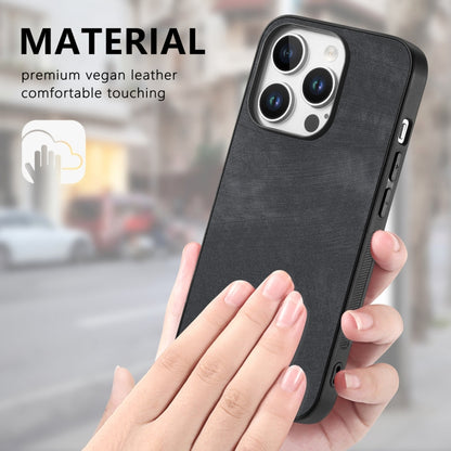 For iPhone 16 Pro Max Vintage Leather PC Back Cover Phone Case(Black) - iPhone 16 Pro Max Cases by buy2fix | Online Shopping UK | buy2fix