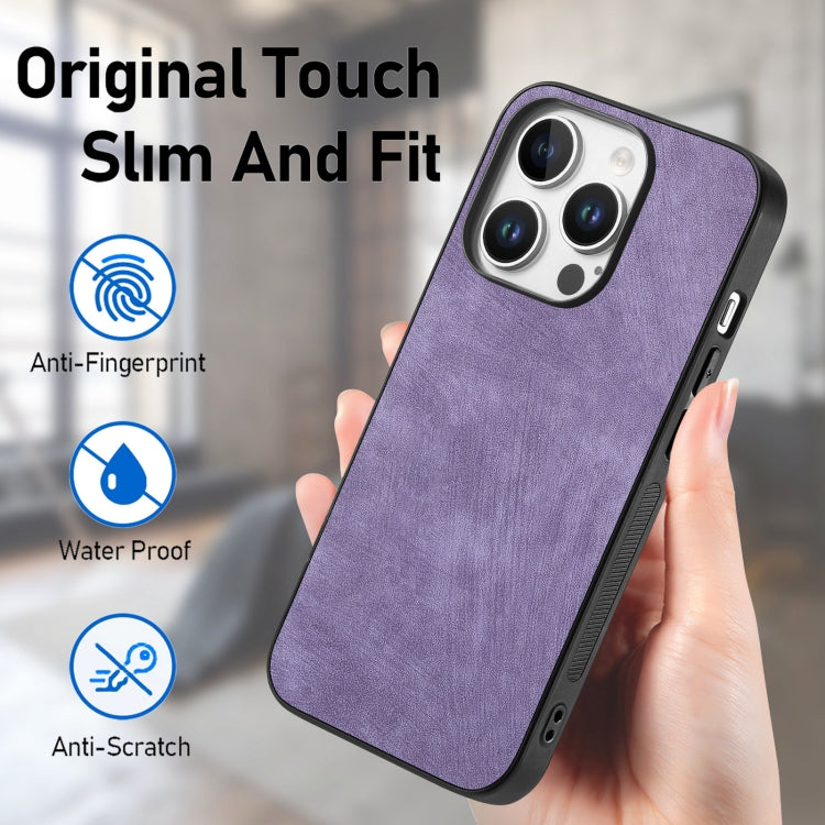 For iPhone 16 Pro Max Vintage Leather PC Back Cover Phone Case(Purple) - iPhone 16 Pro Max Cases by buy2fix | Online Shopping UK | buy2fix