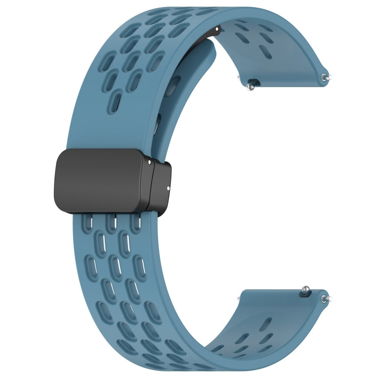 For Amazfit GTS 2 Mini 20mm Folding Magnetic Clasp Silicone Watch Band(Blue) - Watch Bands by buy2fix | Online Shopping UK | buy2fix