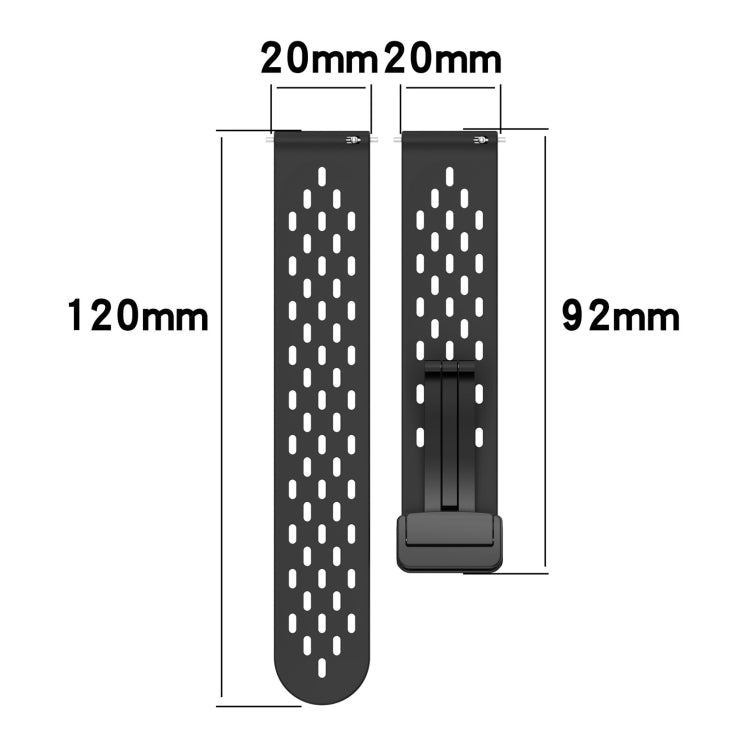 For Amazfit GTS 4 Mini 20mm Folding Magnetic Clasp Silicone Watch Band(Starlight) - Watch Bands by buy2fix | Online Shopping UK | buy2fix