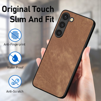 For Samsung Galaxy S23+ 5G Vintage Leather PC Back Cover Phone Case(Brown) - Galaxy S23+ 5G Cases by buy2fix | Online Shopping UK | buy2fix