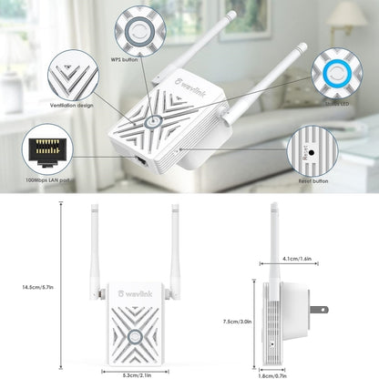 WAVLINK WN578W2 For Home Office N300 WiFi Wireless AP Repeater Signal Booster, Plug:AU Plug - Wireless Routers by WAVLINK | Online Shopping UK | buy2fix