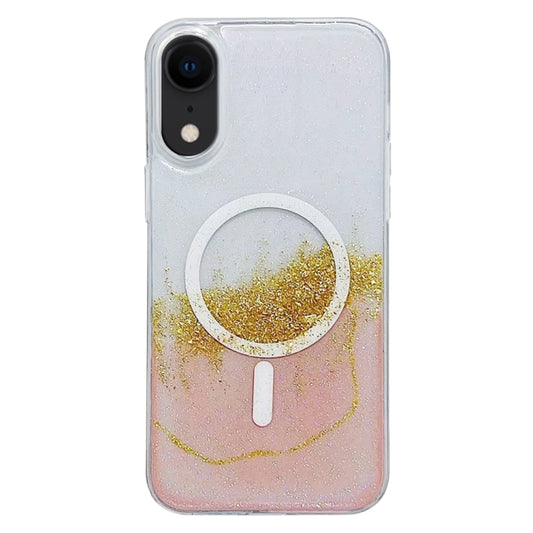 For iPhone XR MagSafe Gilding Hybrid Clear TPU Phone Case(Pink) - More iPhone Cases by buy2fix | Online Shopping UK | buy2fix