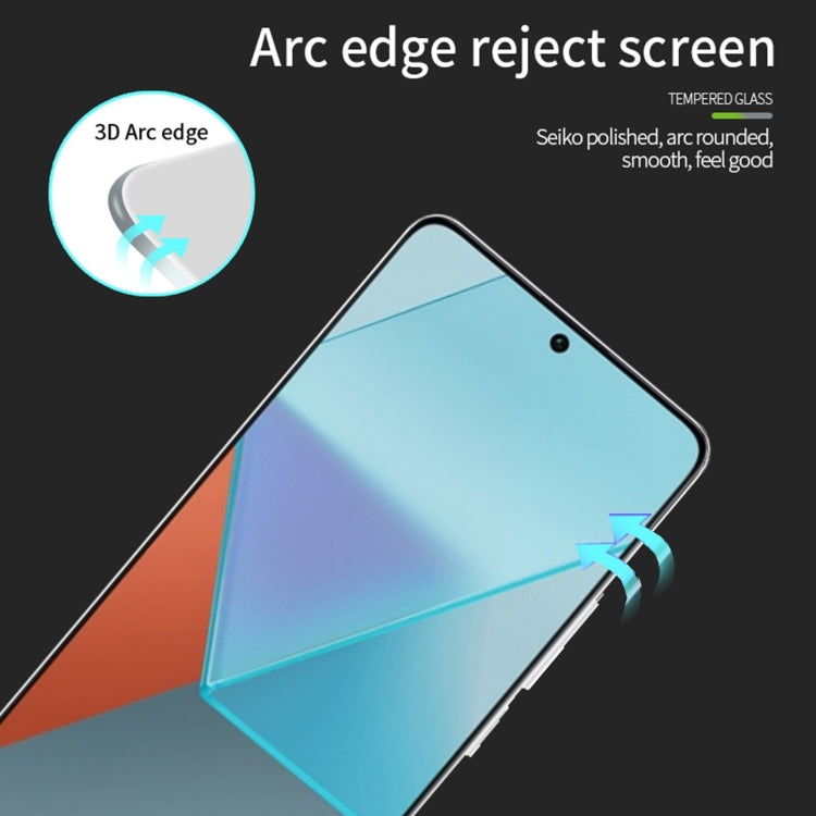 For Redmi Note 13 / Note 13 Pro PINWUYO 9H 3D  Full Screen Explosion-proof Tempered Glass Film(Black) - Note 13 Pro Tempered Glass by PINWUYO | Online Shopping UK | buy2fix