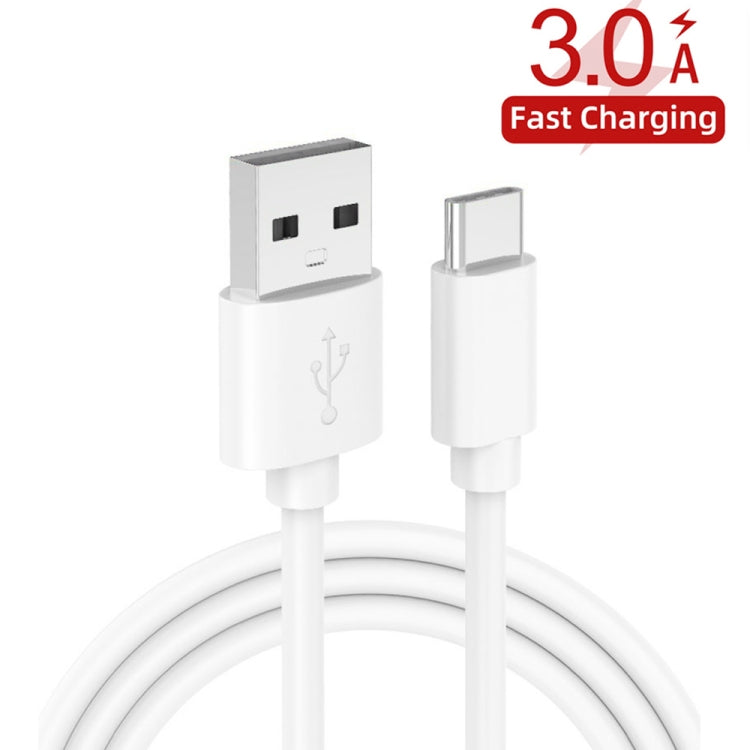 TE-005 QC3.0 18W USB Fast Charger with 1m 3A USB to Type-C Cable, US Plug(White) - USB Charger by buy2fix | Online Shopping UK | buy2fix