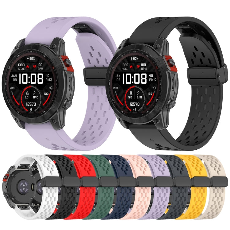 For Garmin Fenix 3 / 3 HR / 3 Sapphire Quick Release Holes Magnetic Buckle Silicone Watch Band(Starlight Color) - Watch Bands by buy2fix | Online Shopping UK | buy2fix