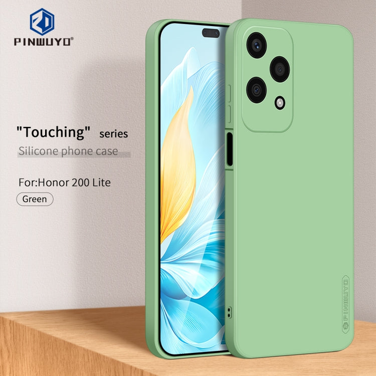 For Honor 200 Lite Global PINWUYO Sense Series Liquid Silicone TPU Phone Case(Green) - Honor Cases by PINWUYO | Online Shopping UK | buy2fix