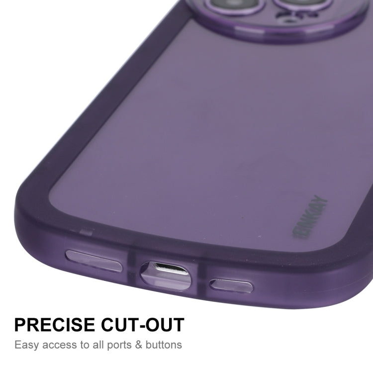 For iPhone 15 Pro Max ENKAY Hat-Prince Translucent Matte TPU Shockproof Phone Case(Purple) - iPhone 15 Pro Max Cases by ENKAY | Online Shopping UK | buy2fix