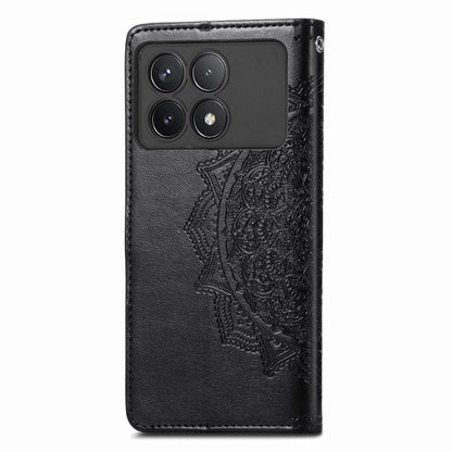 For Xiaomi Redmi K70 Mandala Flower Embossed Leather Phone Case(Black) - K70 Cases by buy2fix | Online Shopping UK | buy2fix