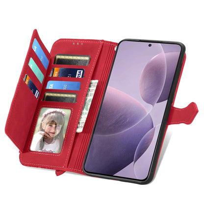 For Xiaomi Redmi K70 Embossed Flower Zipper Leather Phone Case(Red) - K70 Cases by buy2fix | Online Shopping UK | buy2fix