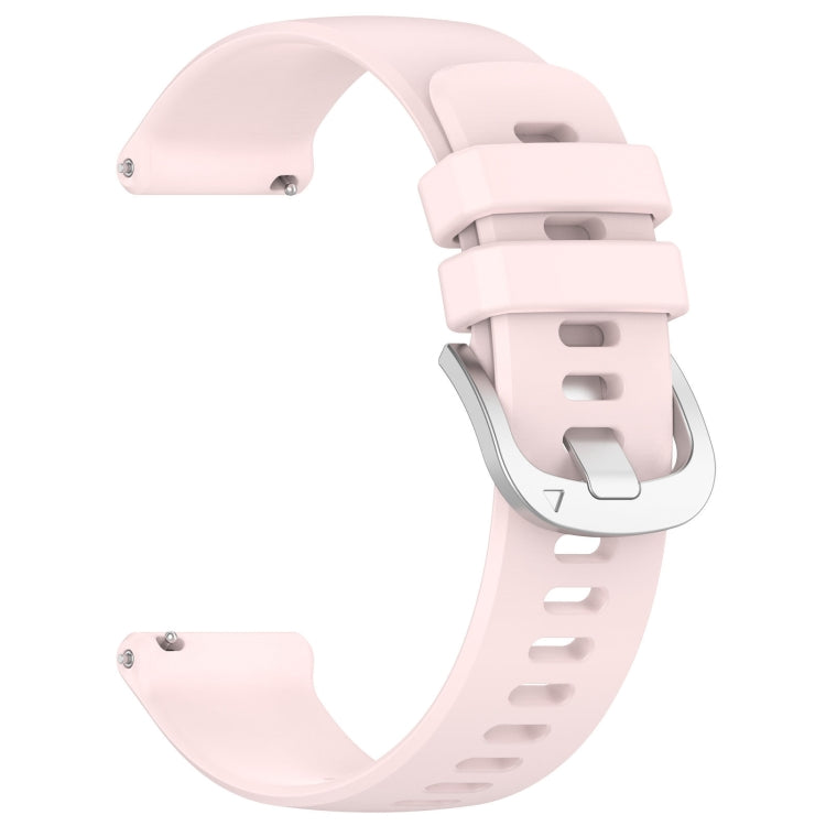 For Garmin VivoMove Luxe / Garminmove Luxe Liquid Glossy Silver Buckle Silicone Watch Band(Pink) - Watch Bands by buy2fix | Online Shopping UK | buy2fix