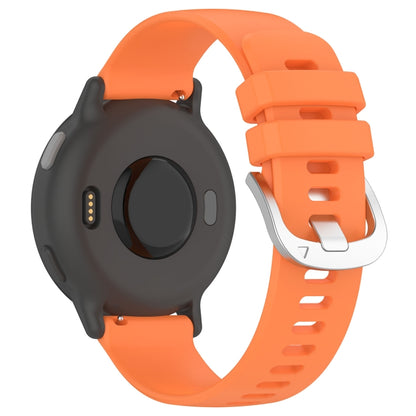 For Garmin Vivoactive3 / 3 Music Liquid Glossy Silver Buckle Silicone Watch Band(Orange) - Watch Bands by buy2fix | Online Shopping UK | buy2fix