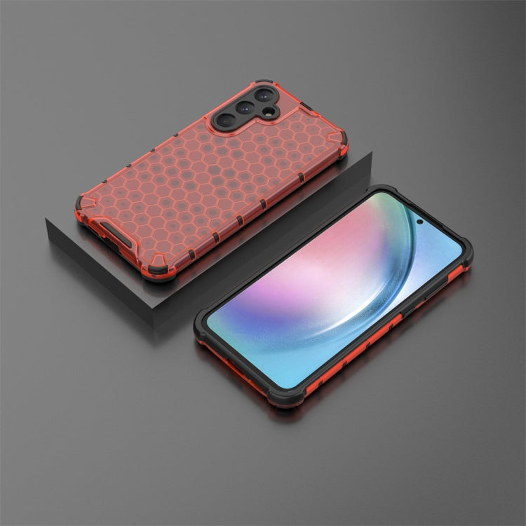 For Samsung Galaxy A55 Shockproof Honeycomb Phone Case(Red) - Galaxy Phone Cases by buy2fix | Online Shopping UK | buy2fix