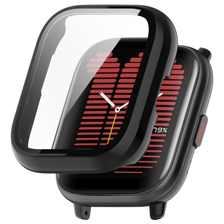 For Amazfit Aactive PC Integrated Tempered Glass Watch Case(Black) - Watch Cases by buy2fix | Online Shopping UK | buy2fix