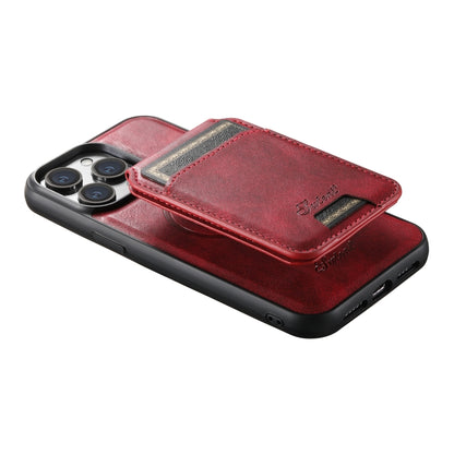 For iPhone 15 Plus Suteni H15 MagSafe Oil Eax Leather Detachable Wallet Back Phone Case(Red) - iPhone 15 Plus Cases by Suteni | Online Shopping UK | buy2fix