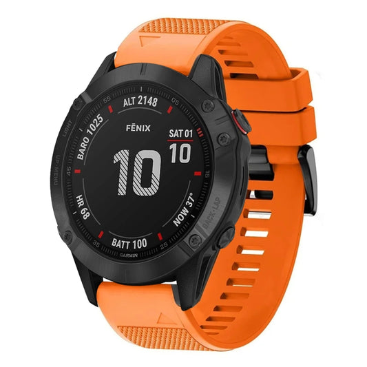 For Garmin Fenix 6 Pro 22mm Quick Release Silicone Watch Band(Orange) - Watch Bands by buy2fix | Online Shopping UK | buy2fix