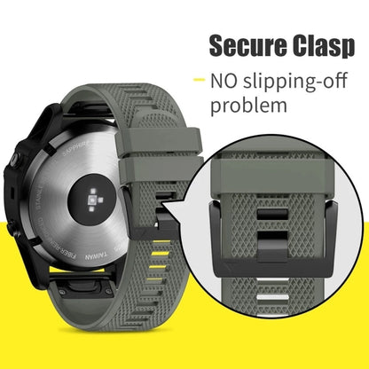 For Garmin Instinct 22mm Quick Release Silicone Watch Band(Grey) - Watch Bands by buy2fix | Online Shopping UK | buy2fix