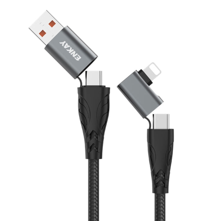 ENKAY PD100W 4-in-1 USB-A / Type-C to Type-C / 8 Pin Multifunction Fast Charging Cable with E-Marker, Cable Length:2m - Multifunction Cable by ENKAY | Online Shopping UK | buy2fix