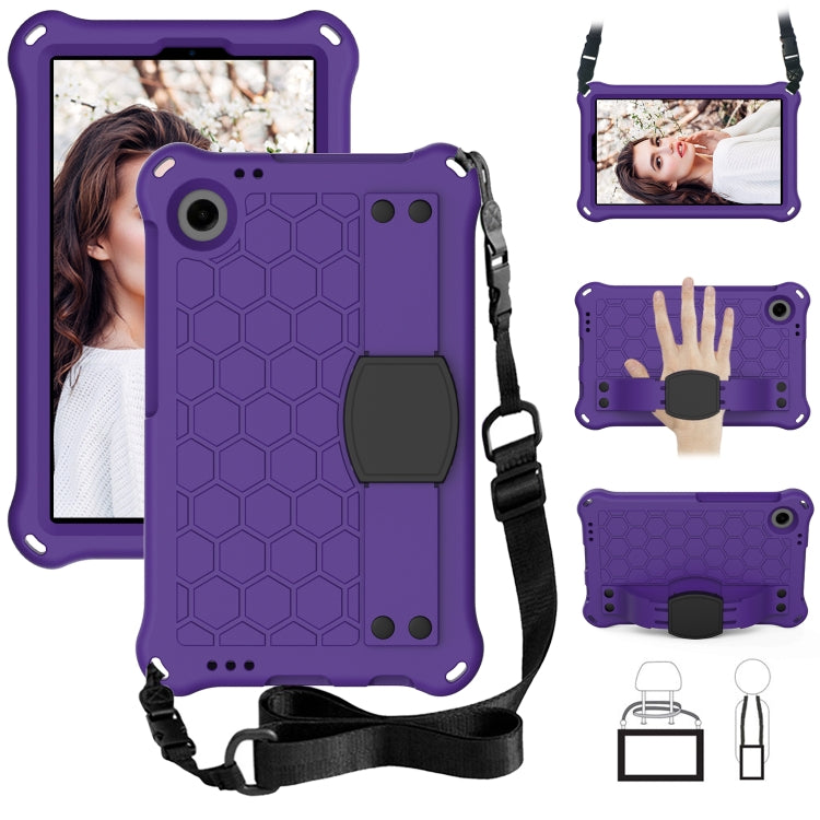 For Blackview Tab 60 8.7 2023 Honeycomb EVA Hybrid PC Tablet Case with Strap(Purple+Black) - Others by buy2fix | Online Shopping UK | buy2fix