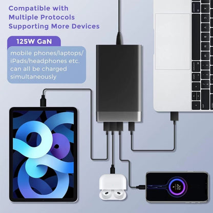 GAN 125W PD65W Dual Type-C + QC3.0 USB Multi Compatible Notebook Adapter US Plug - Cable & Adapter by buy2fix | Online Shopping UK | buy2fix