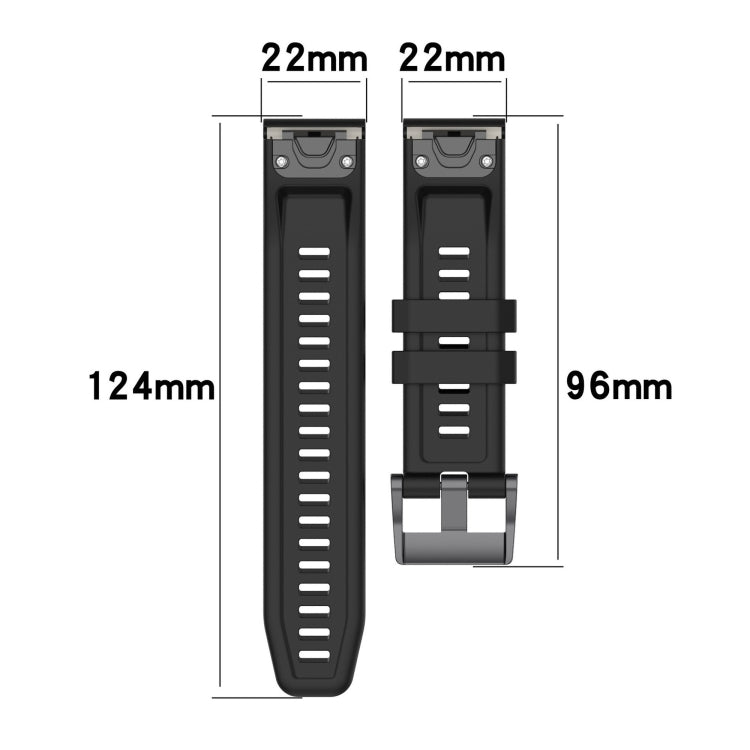 For Garmin Descent G1 / G1 Solar Solid Color Black Buckle Silicone Quick Release Watch Band(White) - Watch Bands by buy2fix | Online Shopping UK | buy2fix