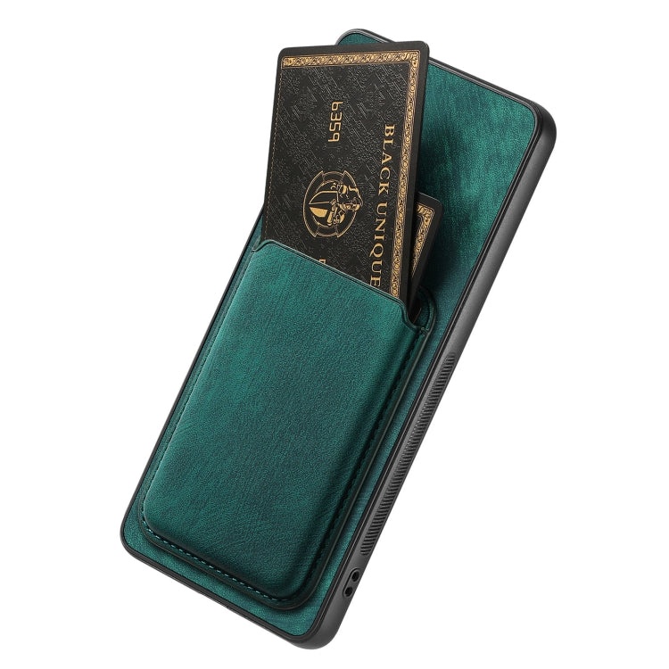 For OnePlus 11 Retro Leather Card Bag Magnetic Phone Case(Green) - OnePlus Cases by buy2fix | Online Shopping UK | buy2fix