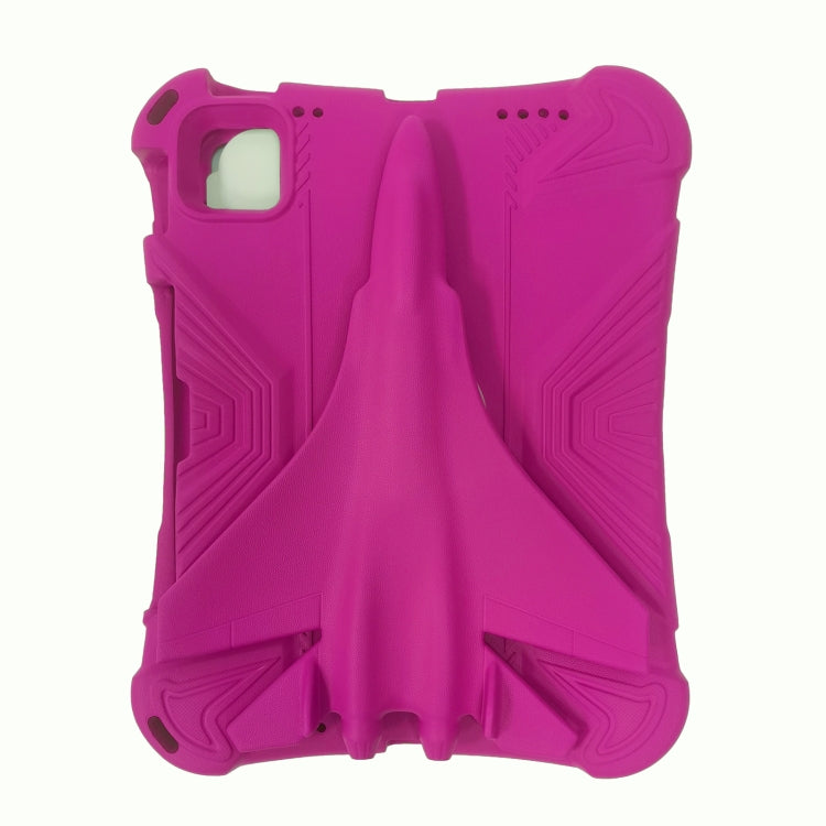 For iPad Air 11 2024 360 Rotation Aircraft Holder EVA Shockproof Tablet Case(RoseRed) - iPad Air 11 2024 Cases by buy2fix | Online Shopping UK | buy2fix