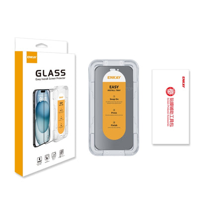 For iPhone 14 ENKAY Easy Install Anti-peeping Privacy Full Screen Tempered Glass Film - iPhone 14 Tempered Glass by ENKAY | Online Shopping UK | buy2fix