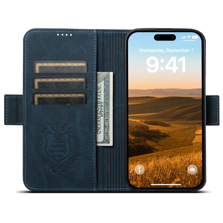 For iPhone 14 Pro Max SUTENI J07 Multifunctional Horizontal Flip Magsafe Leather Phone Case(Blue) - iPhone 14 Pro Max Cases by Suteni | Online Shopping UK | buy2fix
