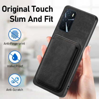 For OPPO Reno10 Global Retro Leather Card Bag Magnetic Phone Case(Black) - OPPO Cases by buy2fix | Online Shopping UK | buy2fix