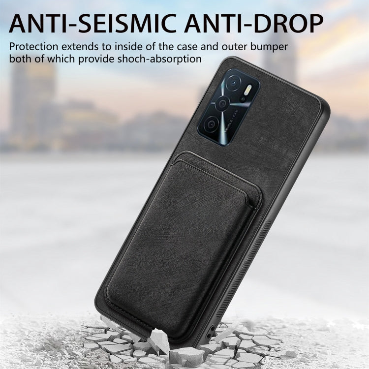 For OPPO A72 5G Retro Leather Card Bag Magnetic Phone Case(Black) - OPPO Cases by buy2fix | Online Shopping UK | buy2fix