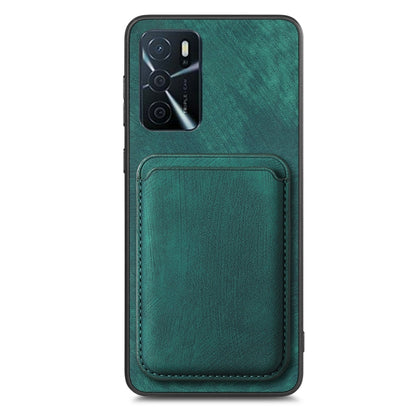 For OPPO A53 / A53S Retro Leather Card Bag Magnetic Phone Case(Green) - OPPO Cases by buy2fix | Online Shopping UK | buy2fix