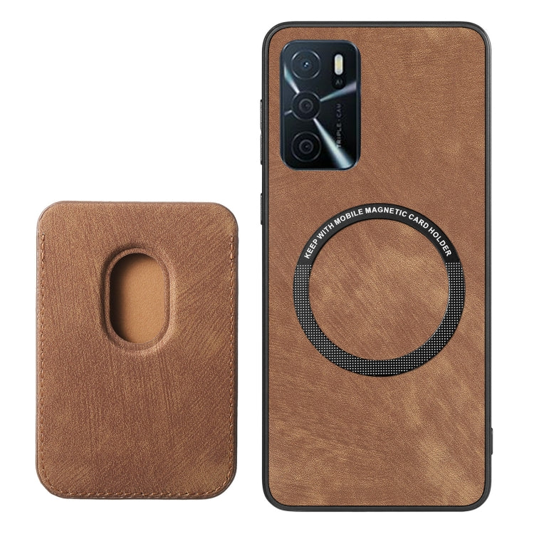 For OPPO A9 2020 / A5 2020 Retro Leather Card Bag Magnetic Phone Case(Brown) - OPPO Cases by buy2fix | Online Shopping UK | buy2fix