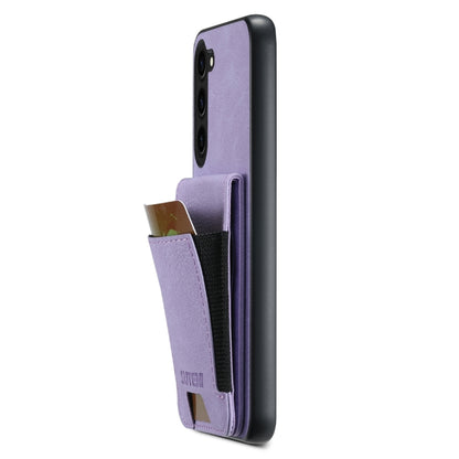 For Samsuny Galaxy S24+ 5G Suteni H03 Litchi Leather Card Bag Stand Back Phone Case(Purple) - Galaxy S24+ 5G Cases by Suteni | Online Shopping UK | buy2fix