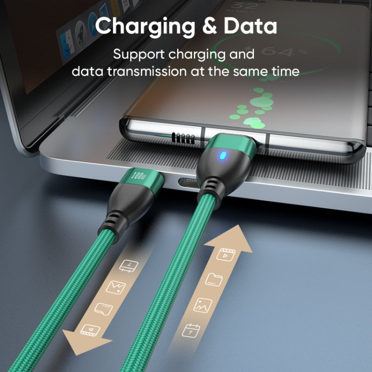 ENKAY 3 in 1 PD100W Type-C to Type-C / 8 Pin / Micro USB Magnetic Fast Charging Cable, Cable Length:1m(Green) - Charging Cable & Head by ENKAY | Online Shopping UK | buy2fix