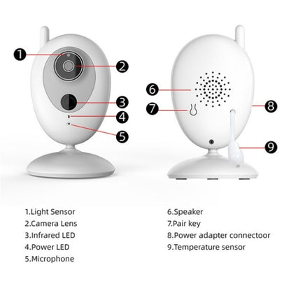 R306 Room Temperature Monitor Intercom Camera 2.0-inch Night Vision Wireless Baby Monitor(AU Plug) - Baby Monitor by buy2fix | Online Shopping UK | buy2fix