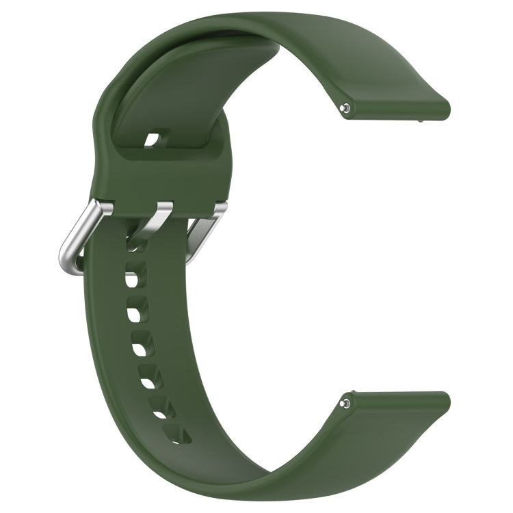 For Xiaomi Watch 2 Solid Color Metal Silver Buckle Silicone Watch Band, Size: L(Army Green) - Watch Bands by buy2fix | Online Shopping UK | buy2fix