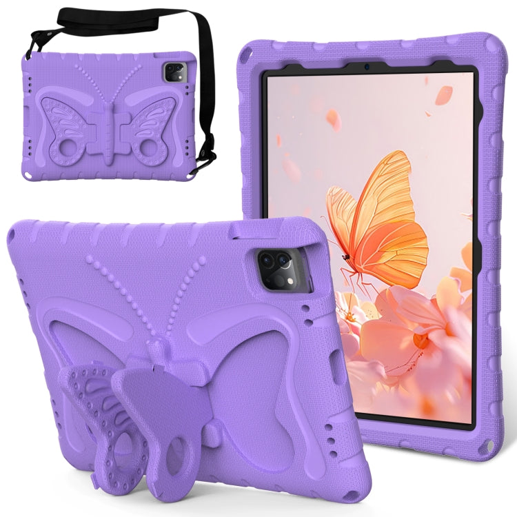 For iPad Air 11 2025 / 2024 Butterfly Bracket EVA Shockproof Tablet Case(Light Purple) - iPad Air 11 2025 / 2024 Cases by buy2fix | Online Shopping UK | buy2fix