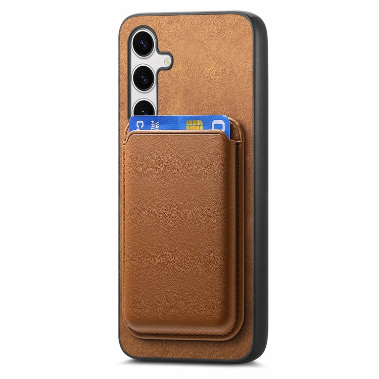 For Samsung Galaxy S25+ 5G Retro Magsafe Card Bag PU Back Cover Phone Case(Brown) - Galaxy S25+ 5G Cases by buy2fix | Online Shopping UK | buy2fix