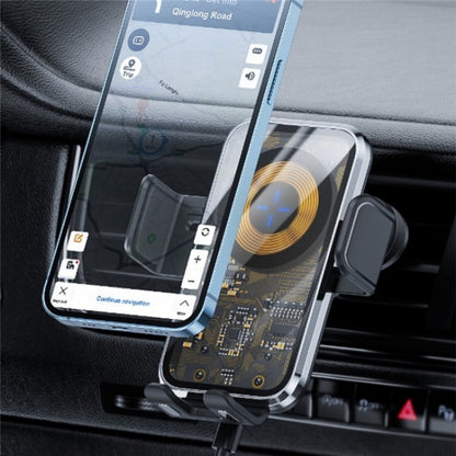 X11 15W Fast Charger Car Air Vent Hook Wireless Charger Intelligent Induction(Tarnish) - Wireless Charging Pads by buy2fix | Online Shopping UK | buy2fix