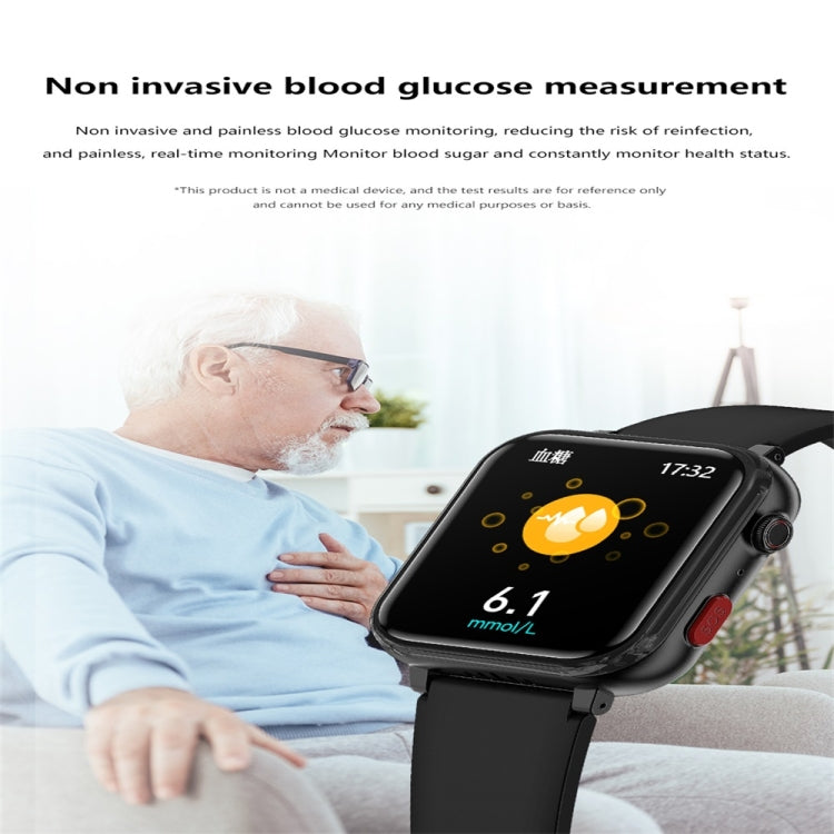 G18 1.83 inch Color Screen Smart Watch Silicone Strap, Support  Noninvasive Blood Sugar / Uric Acid(Blue) - Smart Watches by buy2fix | Online Shopping UK | buy2fix