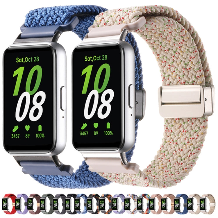 For Samsung Galaxy Fit3 Magnetic Buckle Nylon Braid Watch Band(Starlight Sand) - Watch Bands by buy2fix | Online Shopping UK | buy2fix