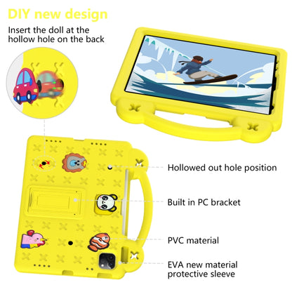 For iPad Air 11 2024 Handle Kickstand Children EVA Shockproof Tablet Case(Yellow) - iPad Air 11 2024 Cases by buy2fix | Online Shopping UK | buy2fix