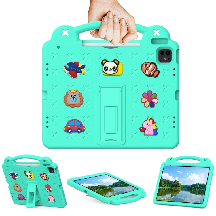 For iPad Pro 13 2024 Handle Kickstand Children EVA Shockproof Tablet Case(Mint Green) - iPad Pro 13 2024 Cases by buy2fix | Online Shopping UK | buy2fix