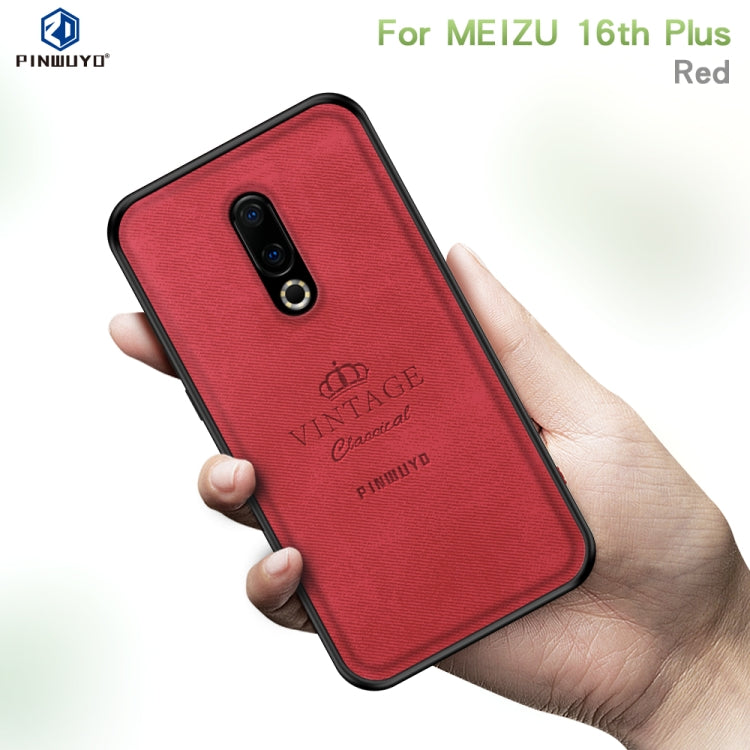 PINWUYO Shockproof Waterproof Full Coverage PC + TPU + Skin Protective Case for Meizu 16 Plus(Red) - Meizu by PINWUYO | Online Shopping UK | buy2fix