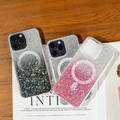 For iPhone 13 Gradient Glitter Starry MagSafe Phone Case(Gradient Purple) - iPhone 13 Cases by buy2fix | Online Shopping UK | buy2fix