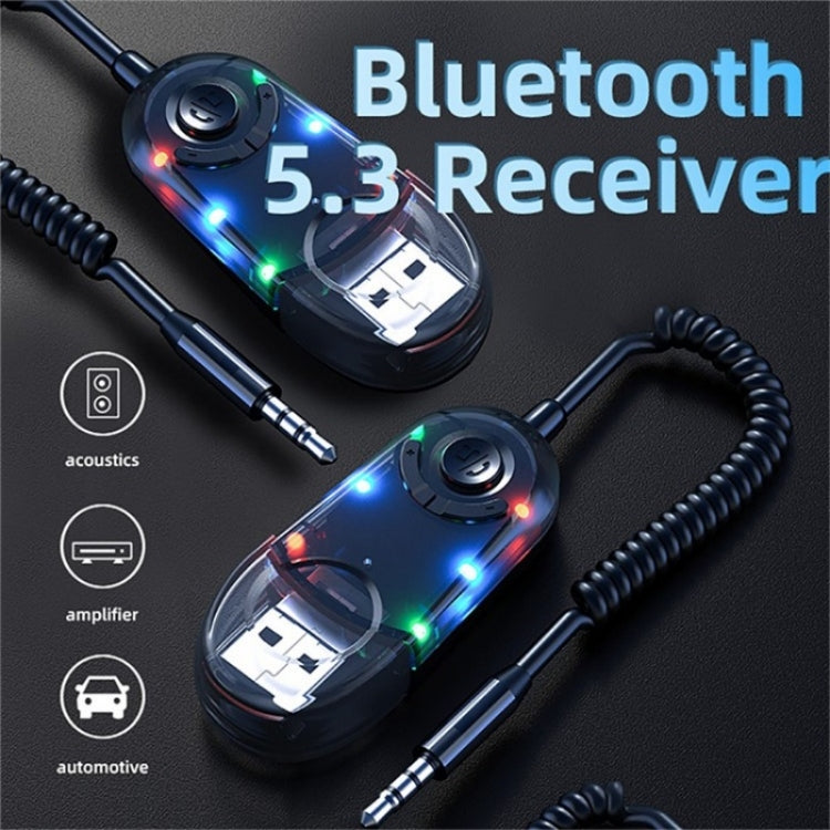 W9 Car Bluetooth Music Receiver USB Bluetooth 5.3 Adapter Wireless Audio Receiver - Bluetooth Car Kits by buy2fix | Online Shopping UK | buy2fix