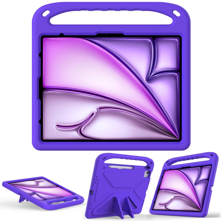 For iPad Air 13 2024 Handle EVA Shockproof Tablet Case with Holder(Purple) - iPad Air 13 2024 Cases by buy2fix | Online Shopping UK | buy2fix