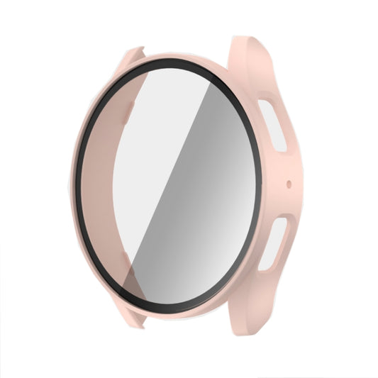 For Samsun Galaxy Watch 7 44mm PC + Tempered Film Integrated Watch Protective Case(Pink) - Watch Cases by buy2fix | Online Shopping UK | buy2fix